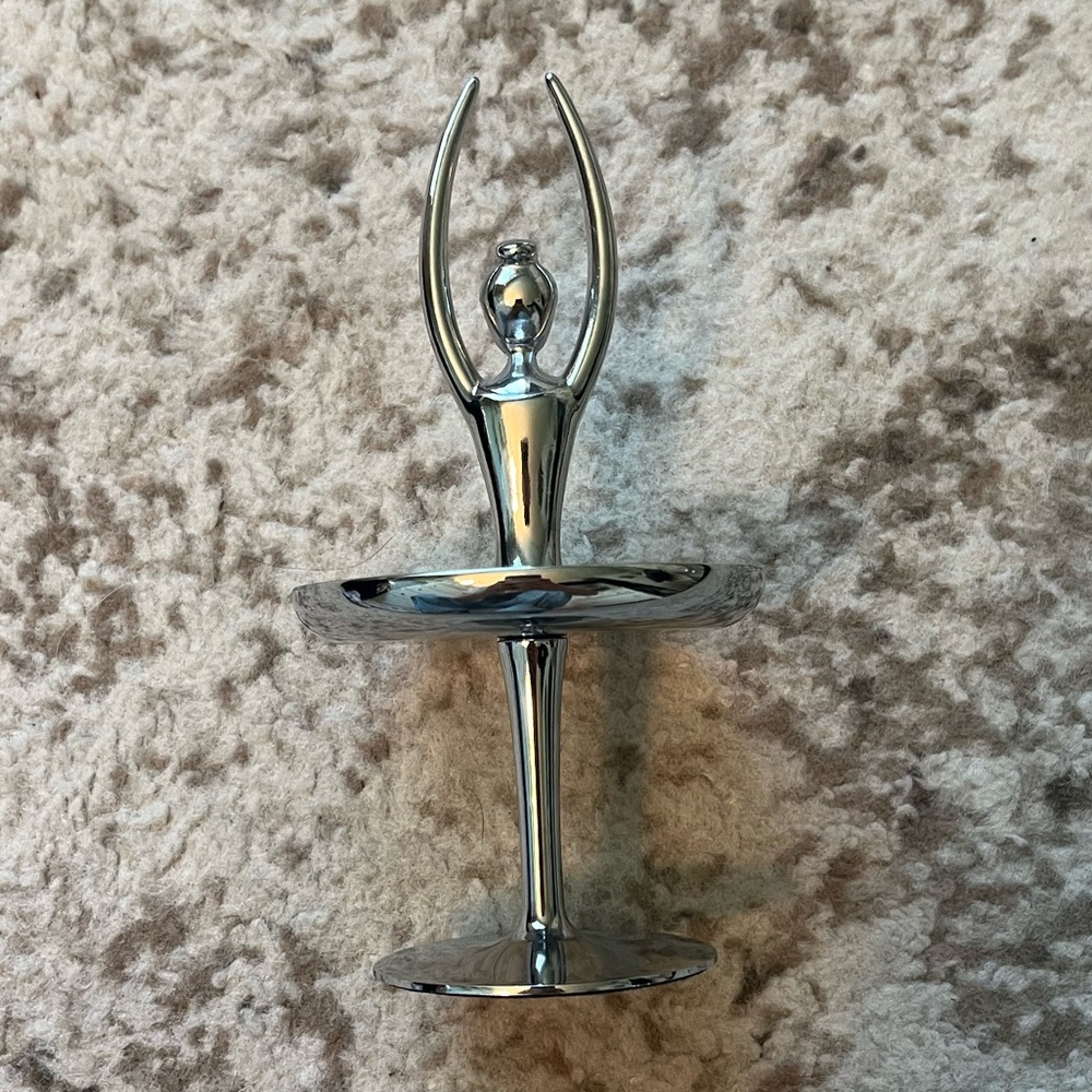Silver ballerina ring and jewelry stand